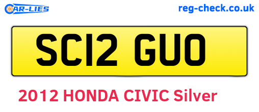 SC12GUO are the vehicle registration plates.