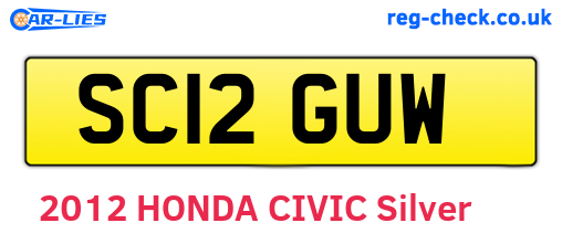 SC12GUW are the vehicle registration plates.