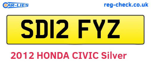 SD12FYZ are the vehicle registration plates.