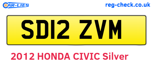 SD12ZVM are the vehicle registration plates.