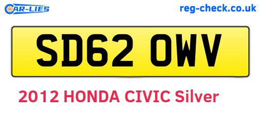 SD62OWV are the vehicle registration plates.