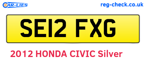 SE12FXG are the vehicle registration plates.