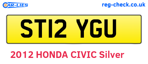 ST12YGU are the vehicle registration plates.