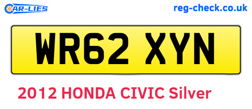 WR62XYN are the vehicle registration plates.