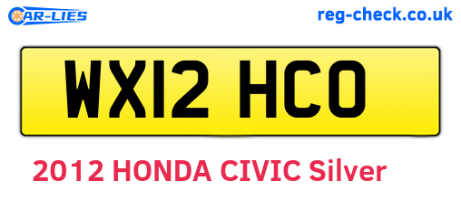 WX12HCO are the vehicle registration plates.