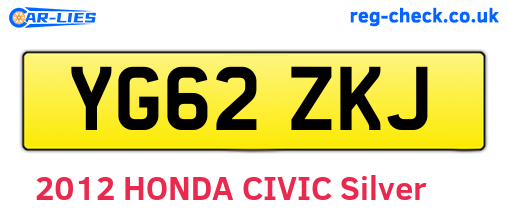 YG62ZKJ are the vehicle registration plates.