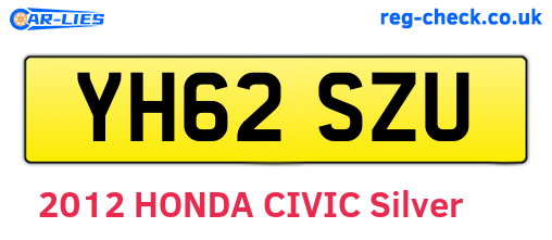 YH62SZU are the vehicle registration plates.