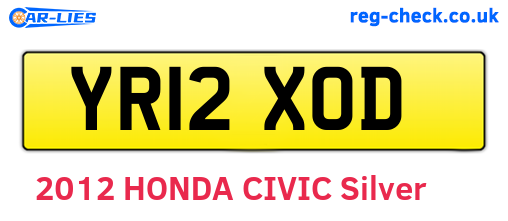 YR12XOD are the vehicle registration plates.