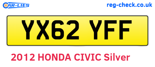 YX62YFF are the vehicle registration plates.