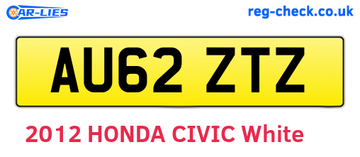 AU62ZTZ are the vehicle registration plates.