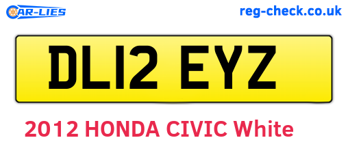 DL12EYZ are the vehicle registration plates.