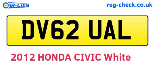 DV62UAL are the vehicle registration plates.