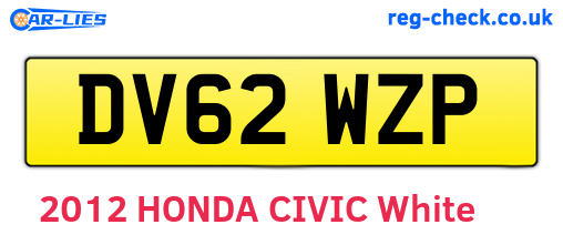 DV62WZP are the vehicle registration plates.