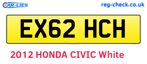 EX62HCH are the vehicle registration plates.