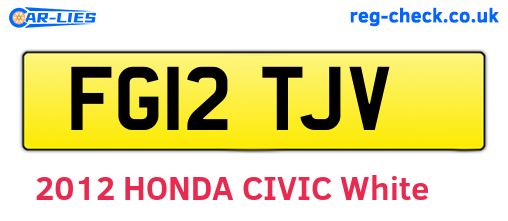 FG12TJV are the vehicle registration plates.