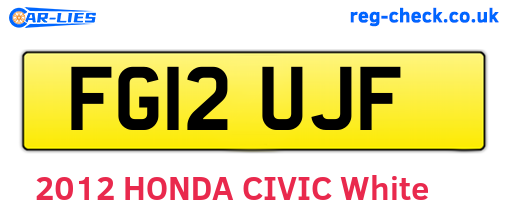FG12UJF are the vehicle registration plates.