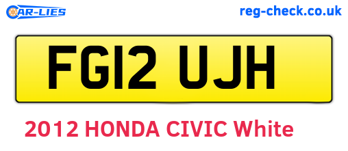 FG12UJH are the vehicle registration plates.