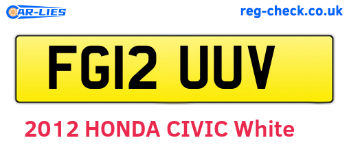FG12UUV are the vehicle registration plates.