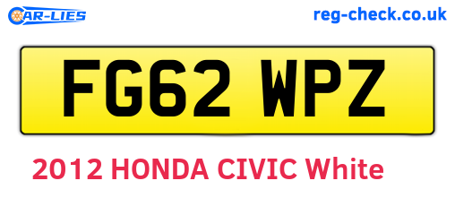 FG62WPZ are the vehicle registration plates.