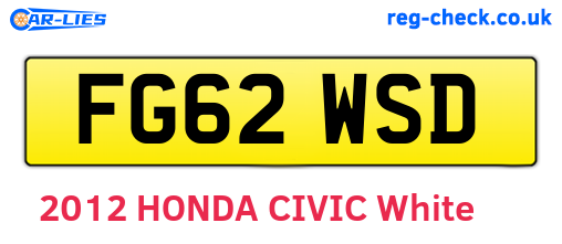 FG62WSD are the vehicle registration plates.