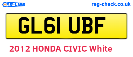 GL61UBF are the vehicle registration plates.