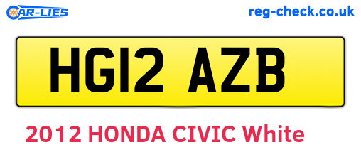 HG12AZB are the vehicle registration plates.