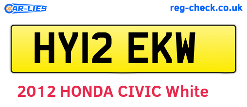 HY12EKW are the vehicle registration plates.