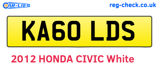 KA60LDS are the vehicle registration plates.
