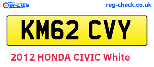 KM62CVY are the vehicle registration plates.
