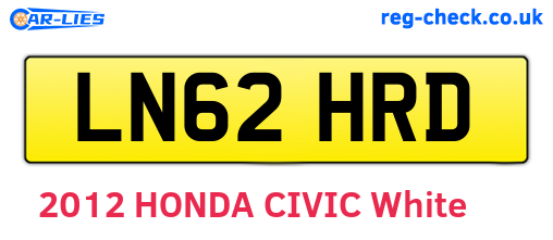 LN62HRD are the vehicle registration plates.
