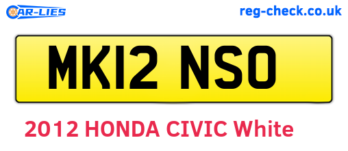 MK12NSO are the vehicle registration plates.