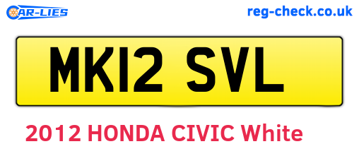 MK12SVL are the vehicle registration plates.