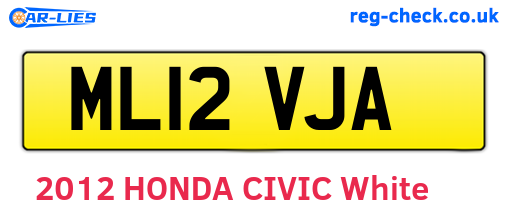 ML12VJA are the vehicle registration plates.