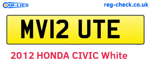 MV12UTE are the vehicle registration plates.