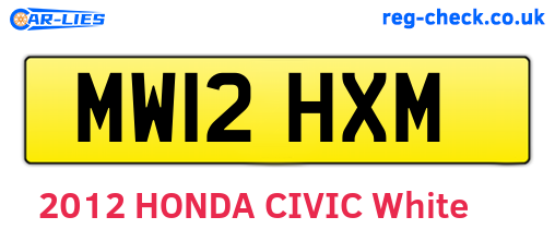 MW12HXM are the vehicle registration plates.