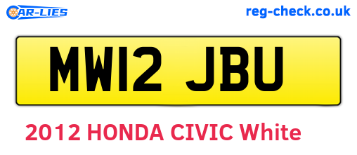 MW12JBU are the vehicle registration plates.