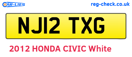 NJ12TXG are the vehicle registration plates.