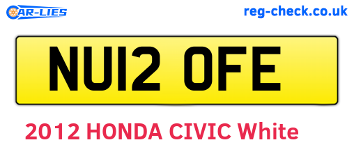 NU12OFE are the vehicle registration plates.