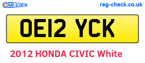 OE12YCK are the vehicle registration plates.