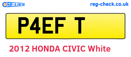 P4EFT are the vehicle registration plates.
