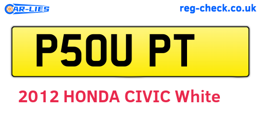 P50UPT are the vehicle registration plates.