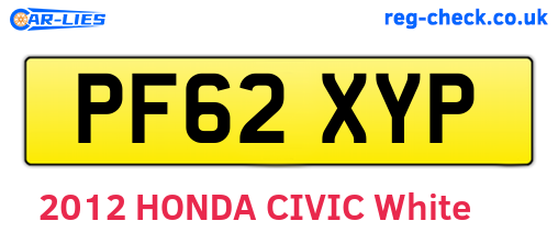 PF62XYP are the vehicle registration plates.