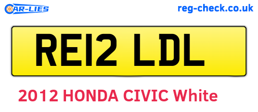 RE12LDL are the vehicle registration plates.