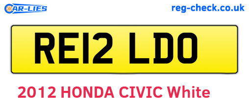 RE12LDO are the vehicle registration plates.