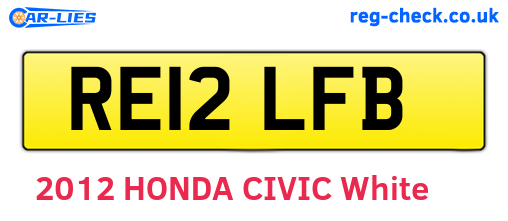 RE12LFB are the vehicle registration plates.