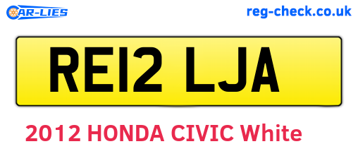 RE12LJA are the vehicle registration plates.