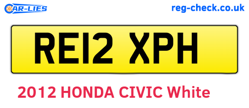 RE12XPH are the vehicle registration plates.