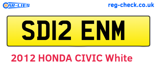 SD12ENM are the vehicle registration plates.