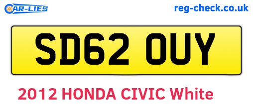 SD62OUY are the vehicle registration plates.