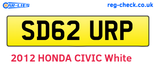 SD62URP are the vehicle registration plates.